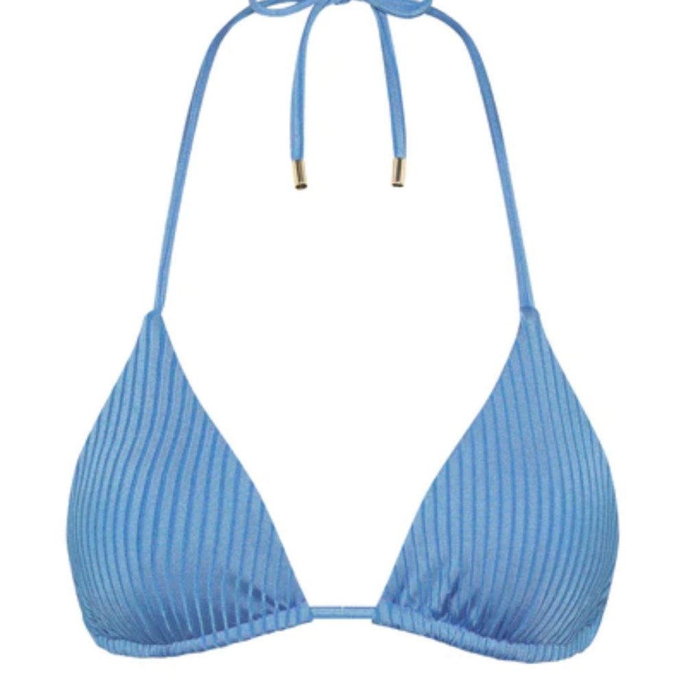Monday Swimwear Palma top in Dream Blue Rib - P / XS